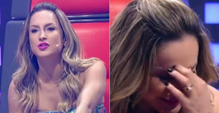 Claudia Leitte chora no palco do The Voice - TV Globo/Reprodução