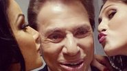 Silvio Santos ganha beijo duplo de Helen Ganzarolli e Lívia Andrade - Reprodução / Instagram