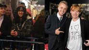 Ator Tom Felton se fantasiou para esperar Rupert Grint na saída da peça 'It's Only a Play', em Nova York - Reprodução/ Getty Images