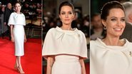 Angelina Jolie usa broche com 100 cristais de rubi e vestido branco em première de 'Invencível' - Foto-montagem