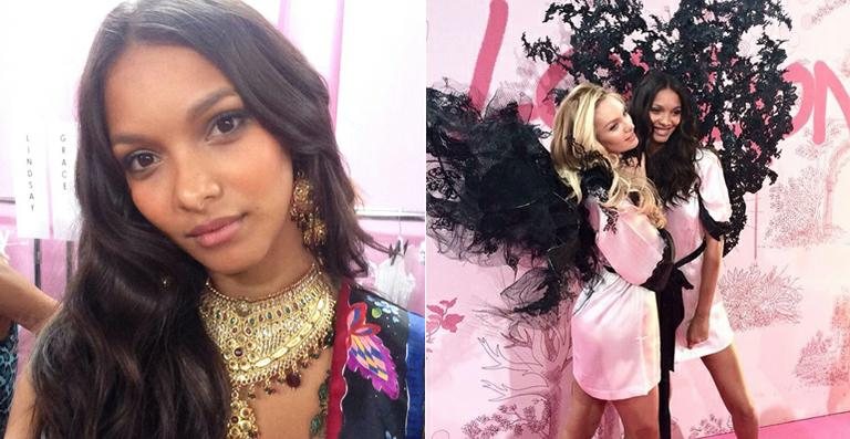 Laís Ribeiro nos bastidores do desfile da Victoria's Secret - Divulgação