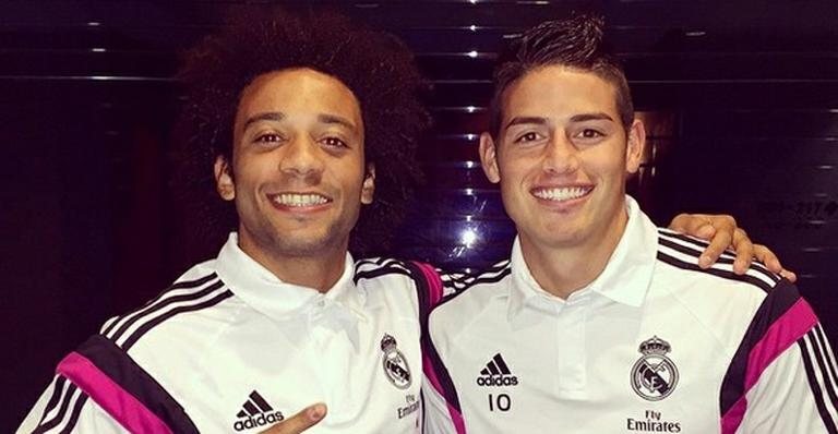 James Rodríguez e o brasileiro Marcelo Vieira cantam música de Kevin Roldán em vídeo - Reprodução Instagram