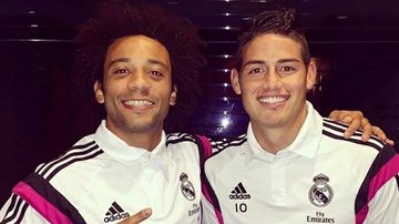 James Rodríguez e o brasileiro Marcelo Vieira cantam música de Kevin Roldán em vídeo - Reprodução Instagram