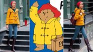 Com casaco amarelo, Taylor Swift 'repete' look do ursinho Paddington - Foto-montagem