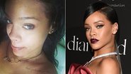 Rihanna sem e com maquiagem - Instagram/Reprodução e Getty Images