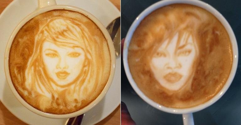 Barista prepara cafés com rosto de artistas e personagens famosos - Foto-montagem