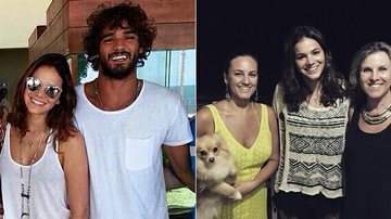 Bruna Marquezine com Marlon Teixeira; ao lado, com a tia e a avó do modelo - Instagram/Reprodução