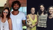 Bruna Marquezine com Marlon Teixeira; ao lado, com a tia e a avó do modelo - Instagram/Reprodução