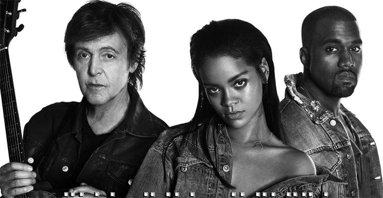 Paul McCartney, Rihanna e Kanye West - Divulgação