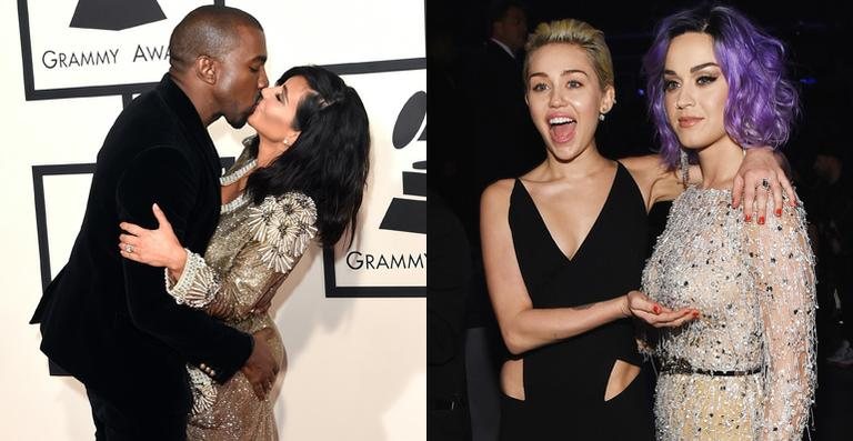 Kanye West e Kim Kardashian; Miley Cyrus e Katy Perry - Getty Images