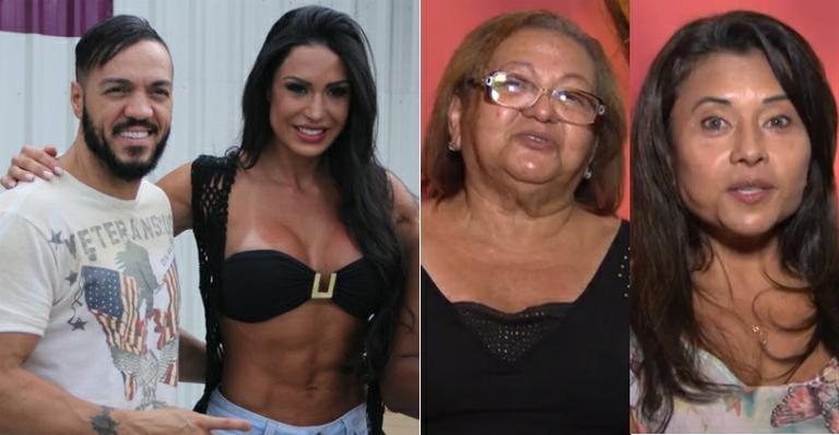 Belo, Gracyanne Barbosa e suas mães - Rodrigo dos Anjos/AgNews e TV Globo/Reprodução