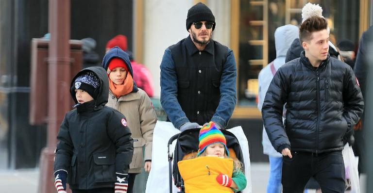 David Beckham passeia com os filhos em Nova York - AKM-GSI/Splash