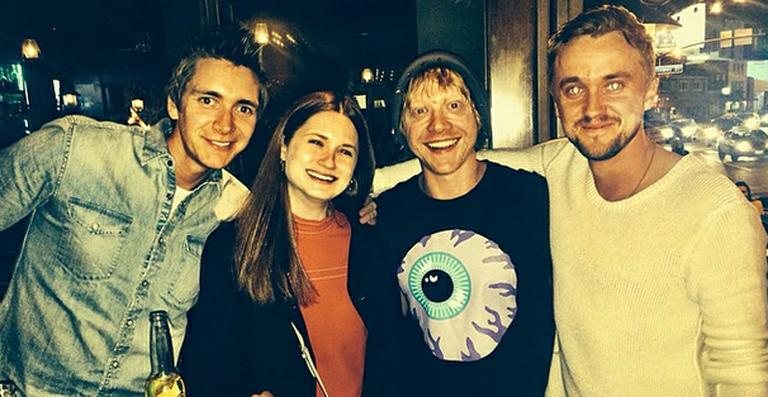 James Phelps, Bonnie Wright, Rupert Grint e Tom Felton - Reprodução / Instagram