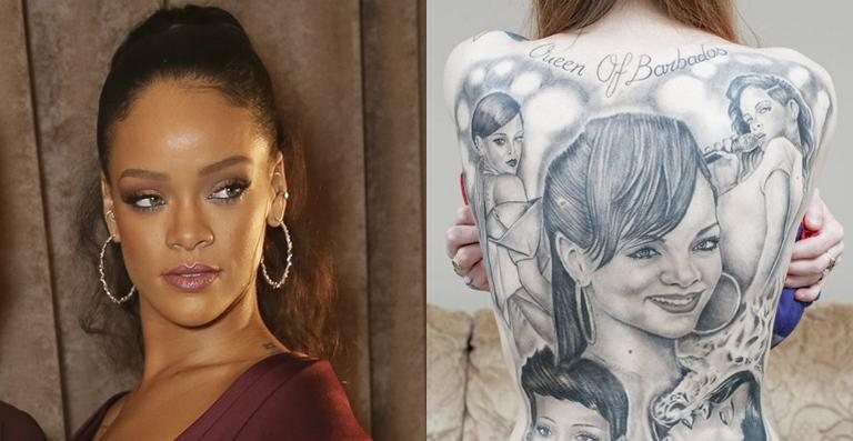 Fã cobre o corpo com tatuagens para Rihanna - Getty Images/ Reprodução SWNS