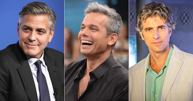 Clooney, Otaviano Costa e Reynaldo Gianechinni - Getty Images/Divulgação/Globo