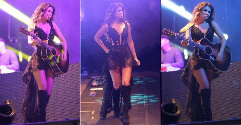 Paula Fernandes abusa do decote e transparência em show - Denílson Santos/AgNews