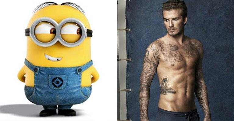 David Beckham 'tatua' um Minion a pedido da filha, Harper - Reprodução/ H&M