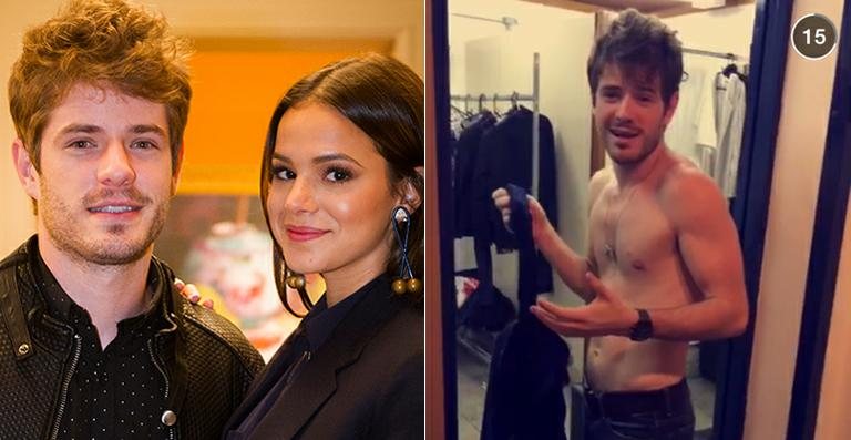 Bruna Marquezine e Maurício Destri - TV Globo; Reprodução / Snapchat