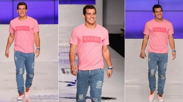 Distribuindo sorrisos, Thiago Martins participa de desfile no Espírito Santo - Amandio Santos/Assessoria AdrianaJenner