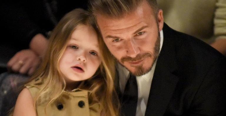 David Beckham e Harper Seven - Divulgação / Burberry