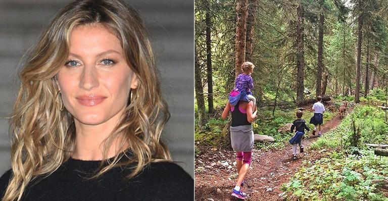 Giselle Bundchen faz trilha com os filhos - Getty Images/ Reprodução Instagram