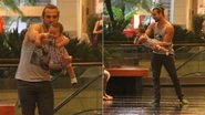 Igor Rickli brinca com o filho em tarde no shopping - Daniel Delmiro / AgNews