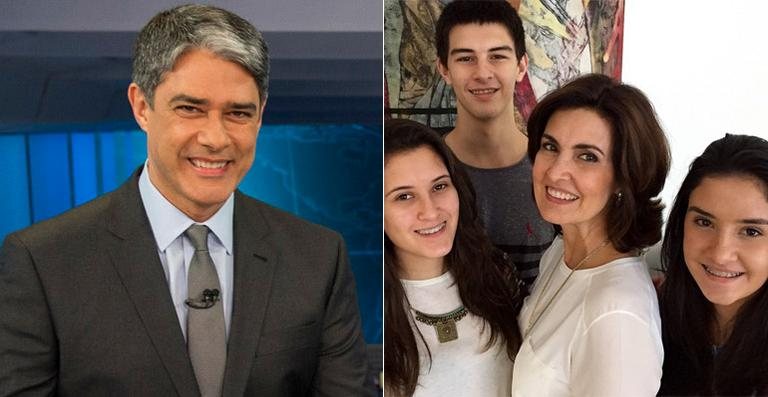 William Bonner e sua família - Globo; Reprodução / Instagram