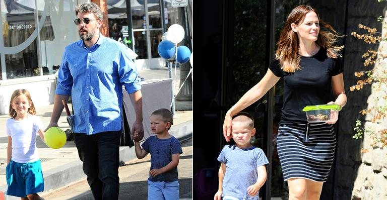 Ben Affleck e Jennifer Garner são flagrados com os filhos - AKM-GSI