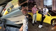 Gusttavo Lima em sua Ferrari amarela - Instagram/Reprodução