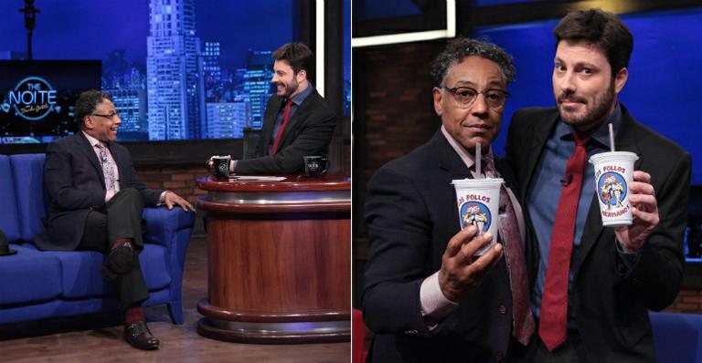 Danilo Gentili entrevista Giancarlo Esposito no The Noite - Leonardo Nones/SBT