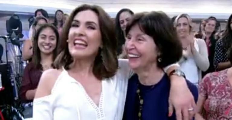 Fátima Bernardes e a mãe, Dona Eunice - TV Globo/Reprodução