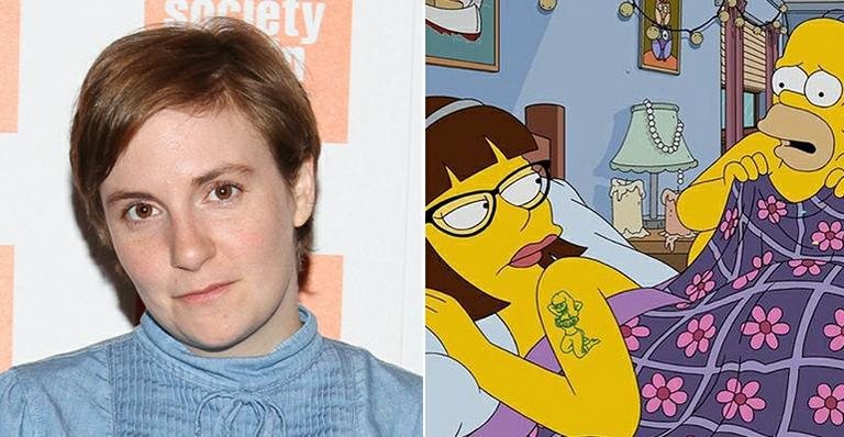 Os Simpsons: Lena Dunham aparece na cama de Homer - Getty Images/Reprodução