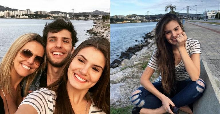 Camila Queiroz em Florianópolis com o namorado e a sogra - Instagram/Reprodução