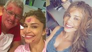 Grazi Massafera e o pai, maquiados por Sophia - Instagram/Reprodução