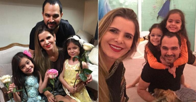 Luciano Camargo e Flávia com as gêmeas Isabella e Helena - Instagram/Reprodução