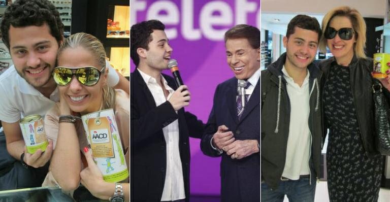 Felipe Ventura com Adriane Galiesteu, Silvio Santos e Claúdia Raia - Divulgação