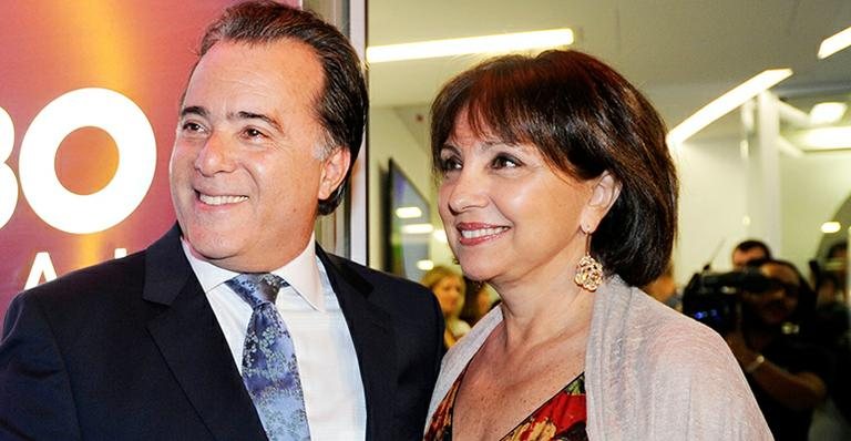 Tony Ramos e Lidiane em 2011 durante evento da TV Globo - TV Globo