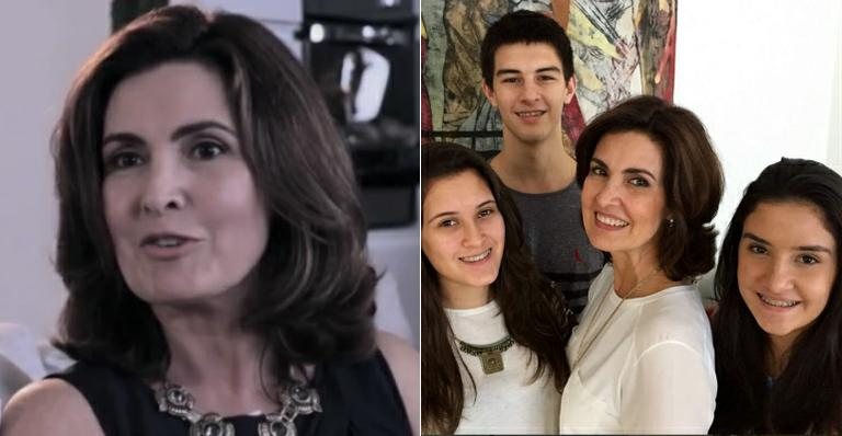 Fátima Bernardes com Vinícius, Laura e Beatriz - TV Globo/Reprodução e Instagram/Reprodução