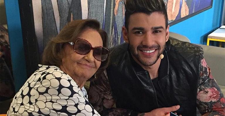 Laura Cardoso e Gusttavo Lima: encontro nos bastidores - Reprodução Instagram