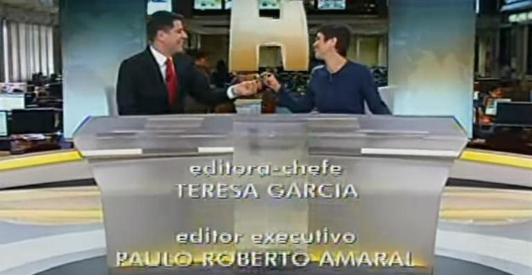 Sandra Annenberg e Evaristo Costa no Jornal Hoje - TV Globo/Reprodução