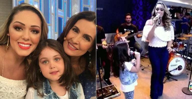 Tânia Mara canta com a filha, Maysa, no palco do 'Encontro com Fátima Bernardes' - Reprodução / Instagram