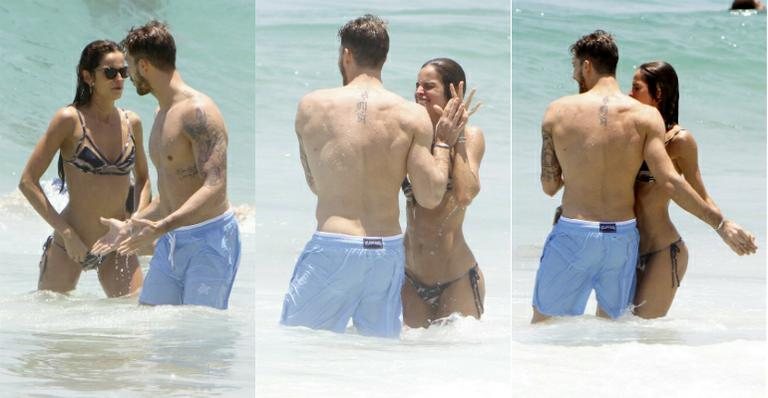 Izabel Goulart curte praia com Kevin Trapp no Rio - Gil Rodrigues/BrazilNews