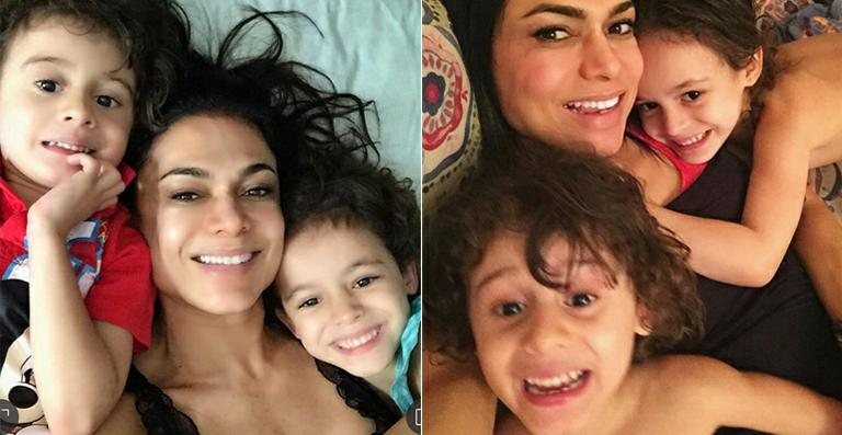 Rosana Jatobá e os filhos gêmeos, Benjamin e Lara - Reprodução / Instagram