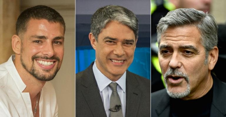 Cauã Reymond, William Bonner e George Clooney - TV Globo/Divulgação e Getty Images