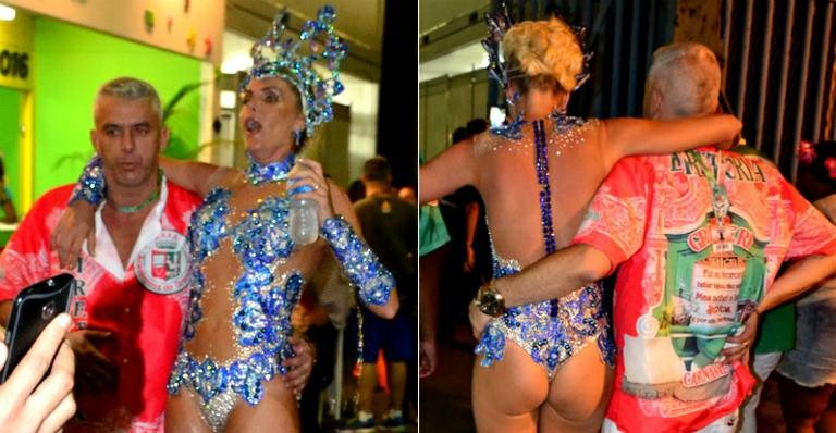 Ana Hickmann sai exausta da Sapucaí após o desfile da Grande Rio - BrazilNews