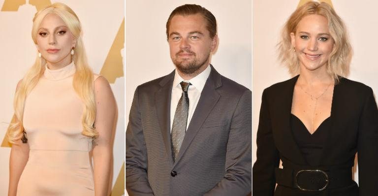 Lady Gaga, Leonardo DiCaprio e Jennifer Lawrence - Getty Images