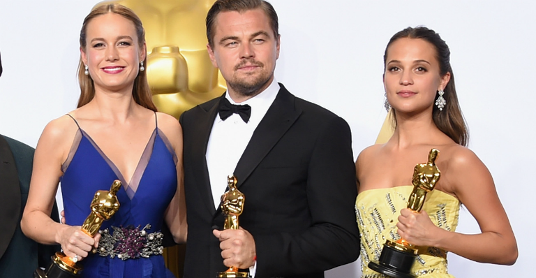 Brie Larson, Leonardo DiCaprio e Alicia Vikander - Getty Images