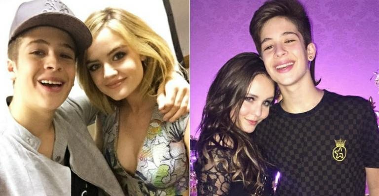 João Guilherme Ávila posa com Lucy Hale e Larissa Manoela - Instagram/Reprodução