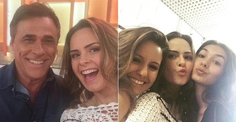 Ana Paula tieta Oscar Magrini e as atrizes Marina Moschen e Amanda de Godoi - Instagram/Reprodução