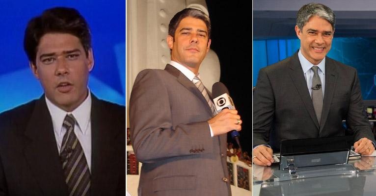 William Bonner em 1996, em 2006 e atualmente: 2 décadas no Jornal Nacional - Divulgação/Reprodução/TV Globo